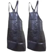 2x Pierre Cardin Professional Leather Apron Butcher Woodwork Barber Chef Black