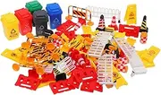COHEALI 75pcs Mini Traffic Signs and Cones Set - Educational Road Safety Toys for Kids with Traffic Lights and Crosswalk Signals