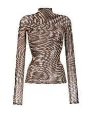 Star Mesh long-sleeve top FR34 Nude