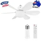Socket Fan Light with Remote Control Ceiling Fan with Light (52cm Round Blades)