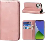 Cavor for iPhone 14 Plus Case, iPhone14 Plus Case Cowhide Pattern PU Leather Book Wallet Magnetic Kickstand Flip Cover Phone Cases with Card Slots(6.7") -Pink