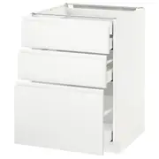METOD base cb 3 frnts/2 low/1 md/1 hi drw, white Maximera/Voxtorp matt white, 60x60x80 cm