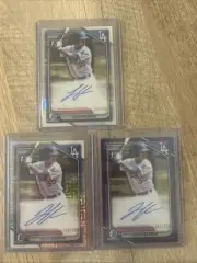 2024 1st Bowman Chrome Jaron Elkins Auto 3 Card LOT /150 /250 /499 DODGERS