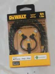 DEWALT 6 ft.Reinforced Braided Cable USB-B,C & Apple
