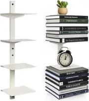 Floating Book Shelves for Wall, 4 Tier Invisible Floating Bookshelf, Vertical
