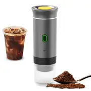 Portable Electric Espresso Machine,Rechargeable Portable Camping Coffee Maker,For Ground and Capsule Coffee,For Travel,Camping,Office Color Grey