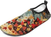 [BTCOWZRV] Water Shoes for Women Men Heart and Man Water Sports Shoes Slip-on Breathable Lightweight Athletic Aqua Sock