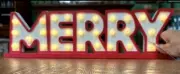 NOS w/tags Target Wondershop Lit Marquee “MERRY” Wood Tabletop Sign-Christmas