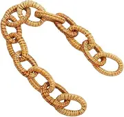 BIUDECO Rattan Woven Chain Link Decor Rustic Rattan Chain Wall Hanging Home Decor Farmhouse Style Wall Art