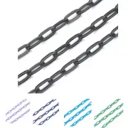 1.09 Yard Flat Soldered Spray Painted Handmade Brass Paperclip Chains 12.5x6.5mm