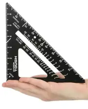 Drafting Tool 7-Inch Aluminum Rafter Angle Square, Matte Black Finish NEW