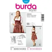 Burda Sewing Pattern 7443 Misses Ladies Dirndl Dress Costume Size 10-24 Uncut