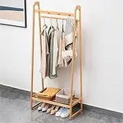 Coat Rack Freestanding Wood, Coat Rack Shoe Bench, 3-in-1 Hall Tree with Storage Shoe Rack, Coat Rack Stand with Shelf, for Entrance, Foyer, Bedroom, Easy Assemble (Color : Wood, Size : 70cm)