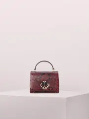 nicola snake embossed twistlock small top handle bag