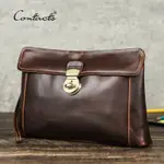 CONTACT'S男士手拿包真皮奢侈品牌手拿包手提包密碼鎖設計錢包包男錢包高品質