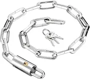ADOCARN Chain Lock Key Large Bike Lock Waterproof Chain Cable E Cycling Anti Silver Manganese Steel