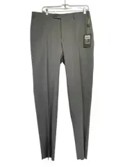 Canali Mens Sz 34x37 Lite Grey flat Front 100% Wool Dress Pant (V22) NWTs