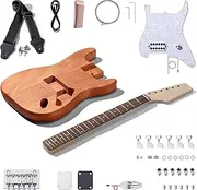 Leo Jaymz DIY Guitar Kits ST TD Style Mahogany Body Maple Neck Laurel Wood Fretboard (ST TD)