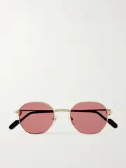 [Cartier Eyewear] Cartier Eyewear - Hexagon-frame Gold-tone Sunglasses - One size One size Gold
