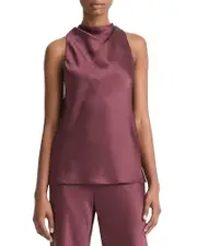 Vince Cowl Neck Bias Satin Top