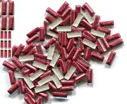 BAR Rectangle Rhinestuds Pearl color RED Hot fix 1 gross