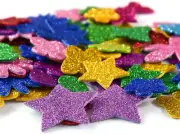 Glitter Foam Letter Stickers Foam Stars Heart Self-Adhesive Stickers 3D 6 Pack G
