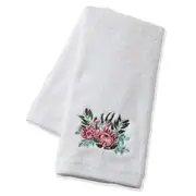 Pilbeam Living Protea Floral 42x65cm Cotton Soft Hand Towel Washer Cloth White