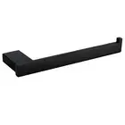 Matte Black Towel Rack Rail Wall Toilet Paper Holder Square Bathroom Bar