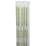 World Centric's .24 in x 8 in Wrapped Paper Straw - Kraft - - Case of 6000