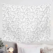 Grey Pattern of Royal Floral Tapestry