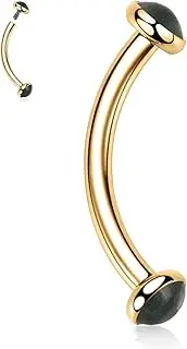 [GAGABODY] Eyebrow Rings G23 Titanium Eyebrow Piercing Jewelry Curved Barbell 16g Belly Button Ring Belly Rings Navel Rings 6mm-12mm Rook Daith Earrings Lip Ring Eyebrow Piercings Opal Ball