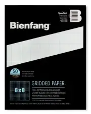 Bienfang 8.5x11 Designer Grid Paper Pad 50 Sheets Smooth Acid Free 8x8 Grids