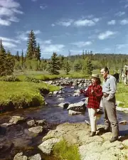 Red Canyon 1949 Ann Blyth & Howard Duff trout fishing Duck Creek Utah 8x10 photo