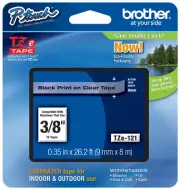 Genuine Brother TZe-121 P-touch Label Maker Tape TZe121 TZ121 TZ-121 Black Clear