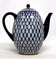 Russian Vintage Hand Painted Lomonosov Porcelain Cobalt Net 2 Variation #84,92