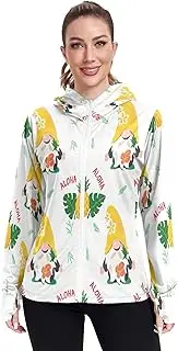 [RPLIFE] Whimsical Gnomes Bright Sun Shirt Women, Upf 50+ Zip up Long Sleeve Fishing Shirt