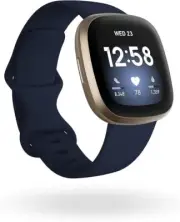Fitbit Versa3 Health and Fitness Smartwatch with GPS Midnight/Soft Gold