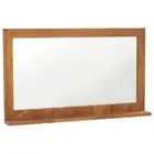 Wall Mirror with Shelf Solid Teak Wood Living Dining Room Hallway Accent Decor