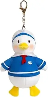 GK-O Cute Duck Keyrings Plush Lovely Animal Keychains for Backpacks Soft Stuffed Doll Car Key Accessories Keyring