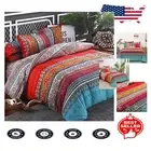 Geometric Floral Bohemian Comforter Set King Size - 3 Pieces for All Seasons