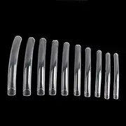 Yimart 100pcs White/Clear/Natural Extra Long Curve Nail Tip UV Gel French Acrylic False Nail Art Salon long Tips (Clear)