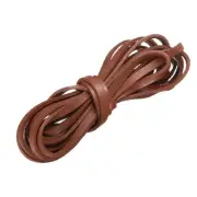 Flat Leather Cord, 3.3 Yard 5mm Leather String Strips for DIY Crafts Deep Brown