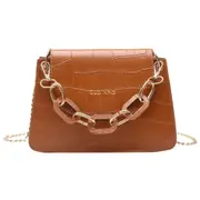 Stone Pattern PU Leather Crossbody Bags For Women Thick Chain Design Shoulder Messenger Bag Lady Tote
