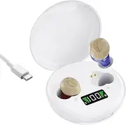 Rechargeable Hearing Aids for Seniors with Hearing Loss,Digital Hearing aid with Smart Noise Reduction chip,Clear Sound Quality and Comfortable Wearing,Battery level display,Super-Mini, Auto-On/Off