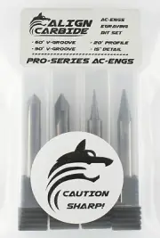 Align Carbide 4-Piece Engraving Set, CNC Wood Carving Router Bits.