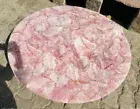 36" Round Rose Quartz Stone Coffee Table Top Crystal Gemstone Furniture Home Dec