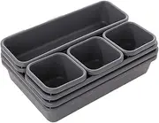 8PCS Kitchen Drawer Organiser Cutlery Tray Insert Cabinet Utensil Storage Box Light Grey