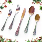 40 Pieces Stainless Steel Flatware Set for 8 People Knives Forks Spoons Set, ...