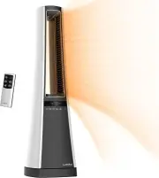 Oscillating Bladeless Ceramic Tower Heater with Remote - 27" Silver, 1500W
