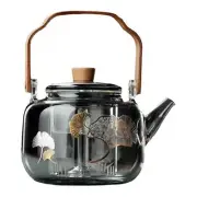 Glass Teapot Stovetop Hand Blowing with Strainer for Outdoor Restaurant